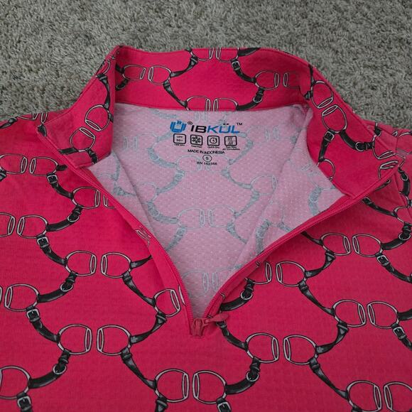 IBKUL Sz S Pink UPF 50+ IceFil Mock Neck Golf Tennis Pickleball Long Sleeve Top - Picture 5 of 8